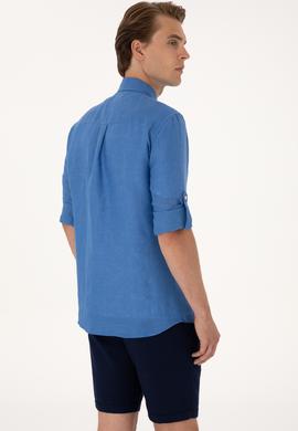 Erkek Saks Uzun Kollu Gömlek - 50299597063