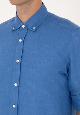 Erkek Saks Uzun Kollu Gömlek - 50299597063