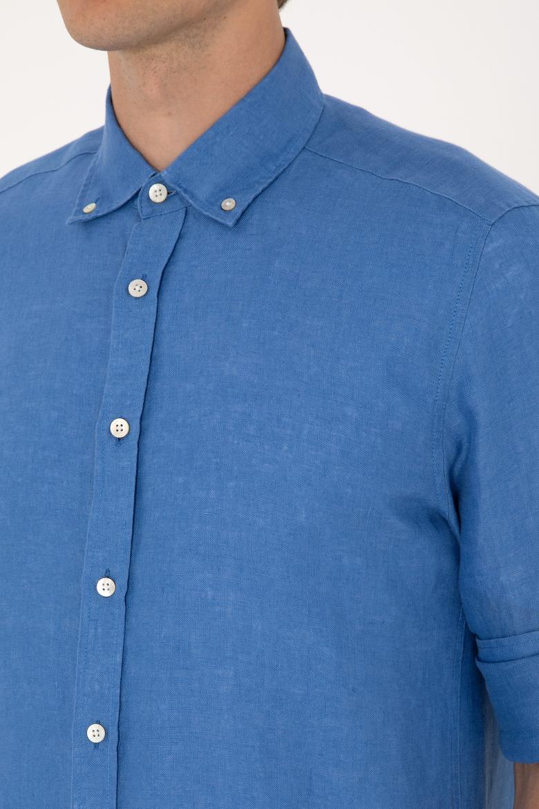 Erkek Saks Uzun Kollu Gömlek - 50299597063