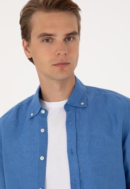 Erkek Saks Uzun Kollu Gömlek - 50299597063