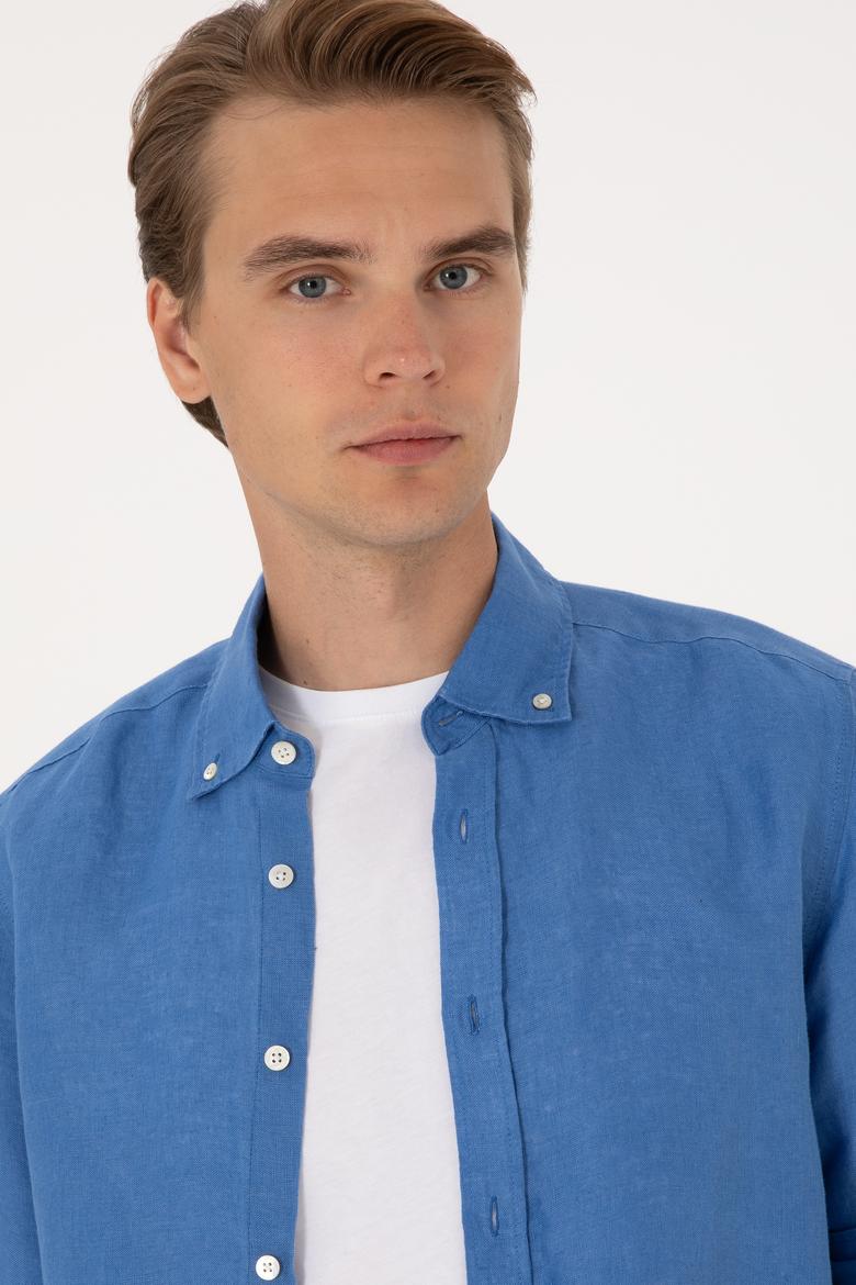 Erkek Saks Uzun Kollu Gömlek - 50299597063