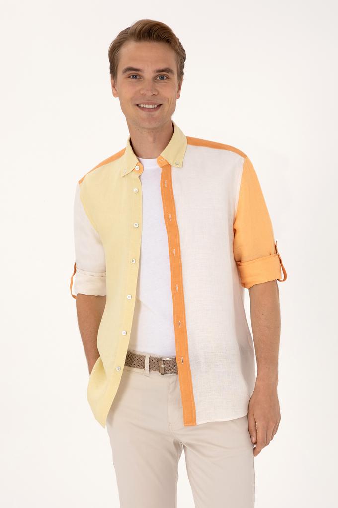 Erkek Turuncu Uzun Kollu Gömlek