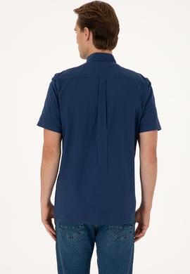 Erkek Lacivert Kısa Kollu Gömlek - 50302500007
