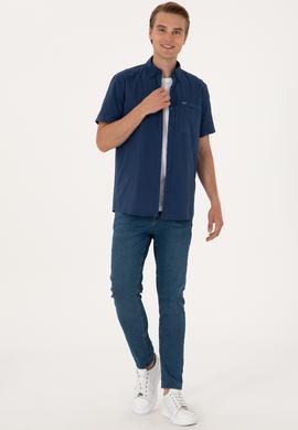 Erkek Lacivert Kısa Kollu Gömlek - 50302500007