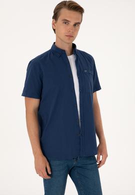 Erkek Lacivert Kısa Kollu Gömlek - 50302500007