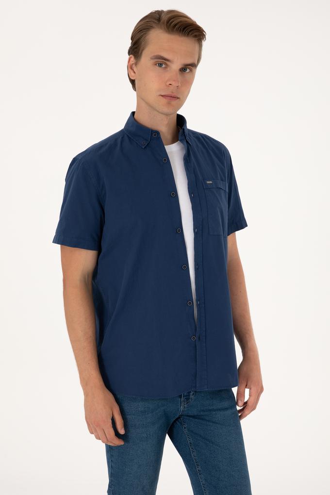 Erkek Lacivert Kısa Kollu Gömlek