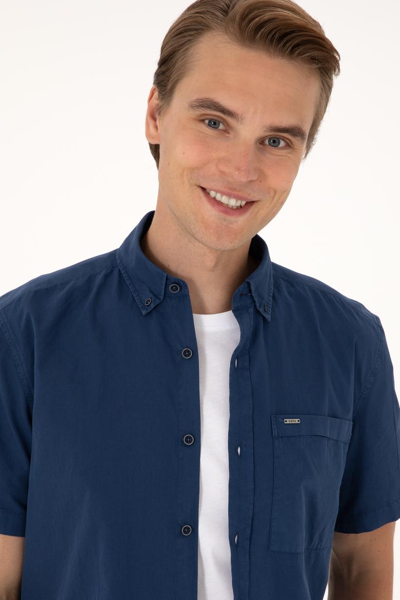 Erkek Lacivert Kısa Kollu Gömlek - 50302500007