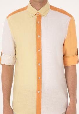 Erkek Turuncu Uzun Kollu Gömlek - 50300595024