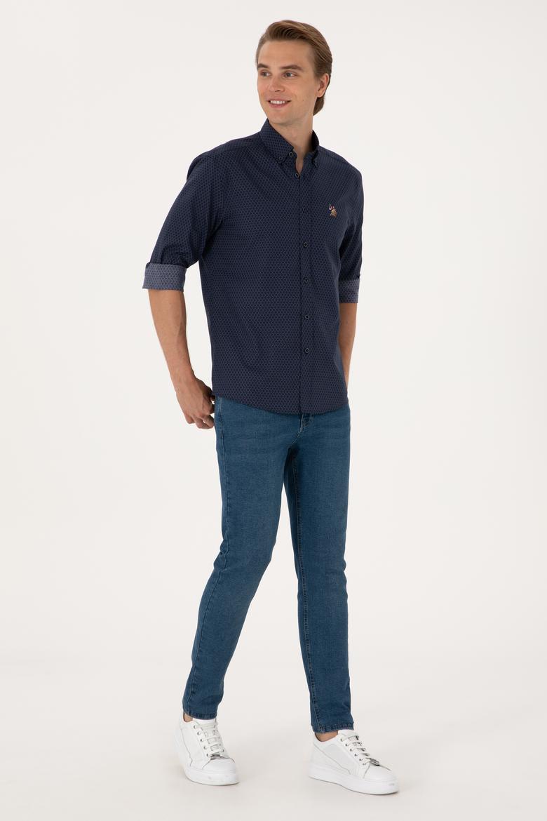 Erkek Lacivert Uzun Kollu Gömlek - 50300481014