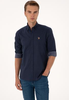 Erkek Lacivert Uzun Kollu Gömlek - 50300481014