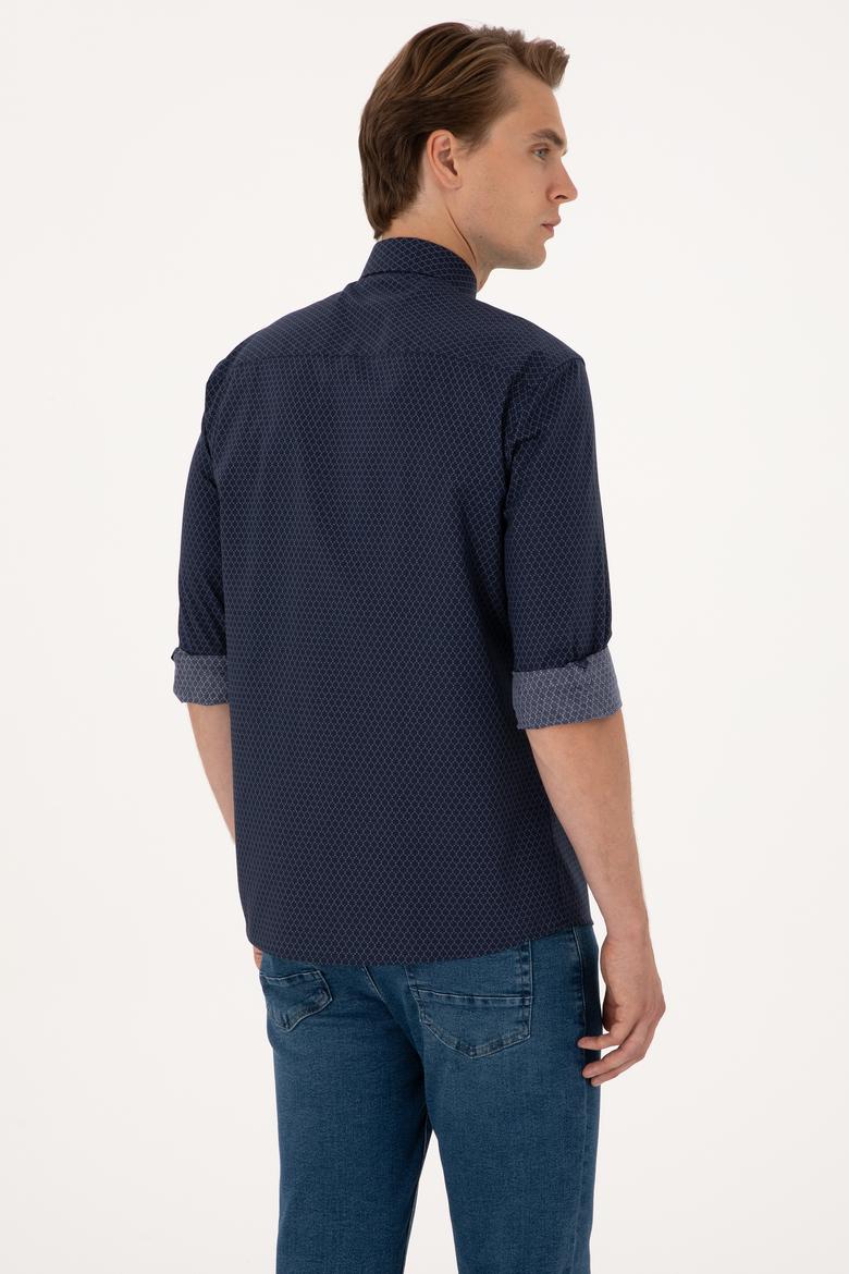 Erkek Lacivert Uzun Kollu Gömlek - 50300481014