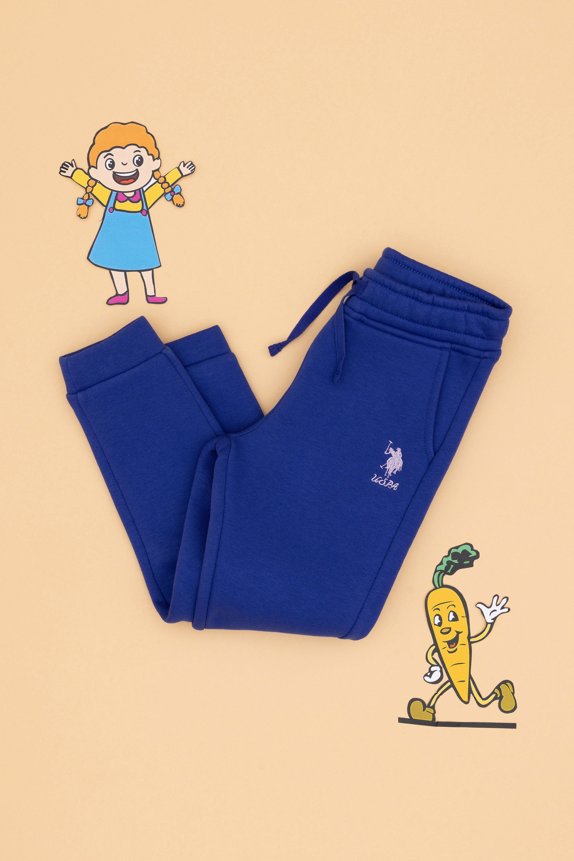 Kız Çocuk Mor Şardonlu Jogger Eşofman Altı