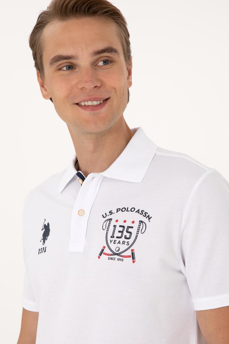 Erkek Regular Fit Beyaz Polo Yaka Tişört