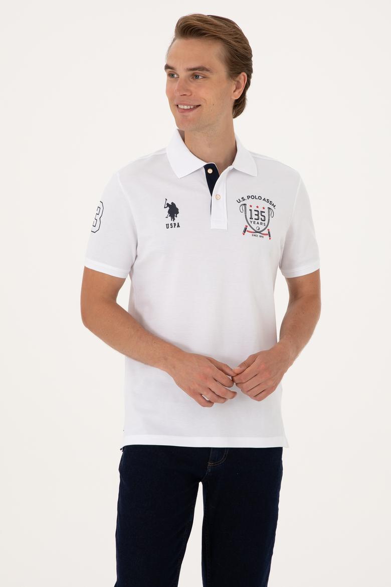 Erkek Regular Fit Beyaz Polo Yaka Tişört - 50307698007