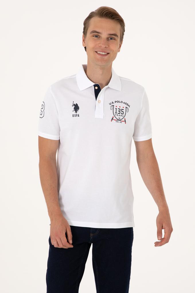 Erkek Regular Fit Beyaz Polo Yaka Tişört