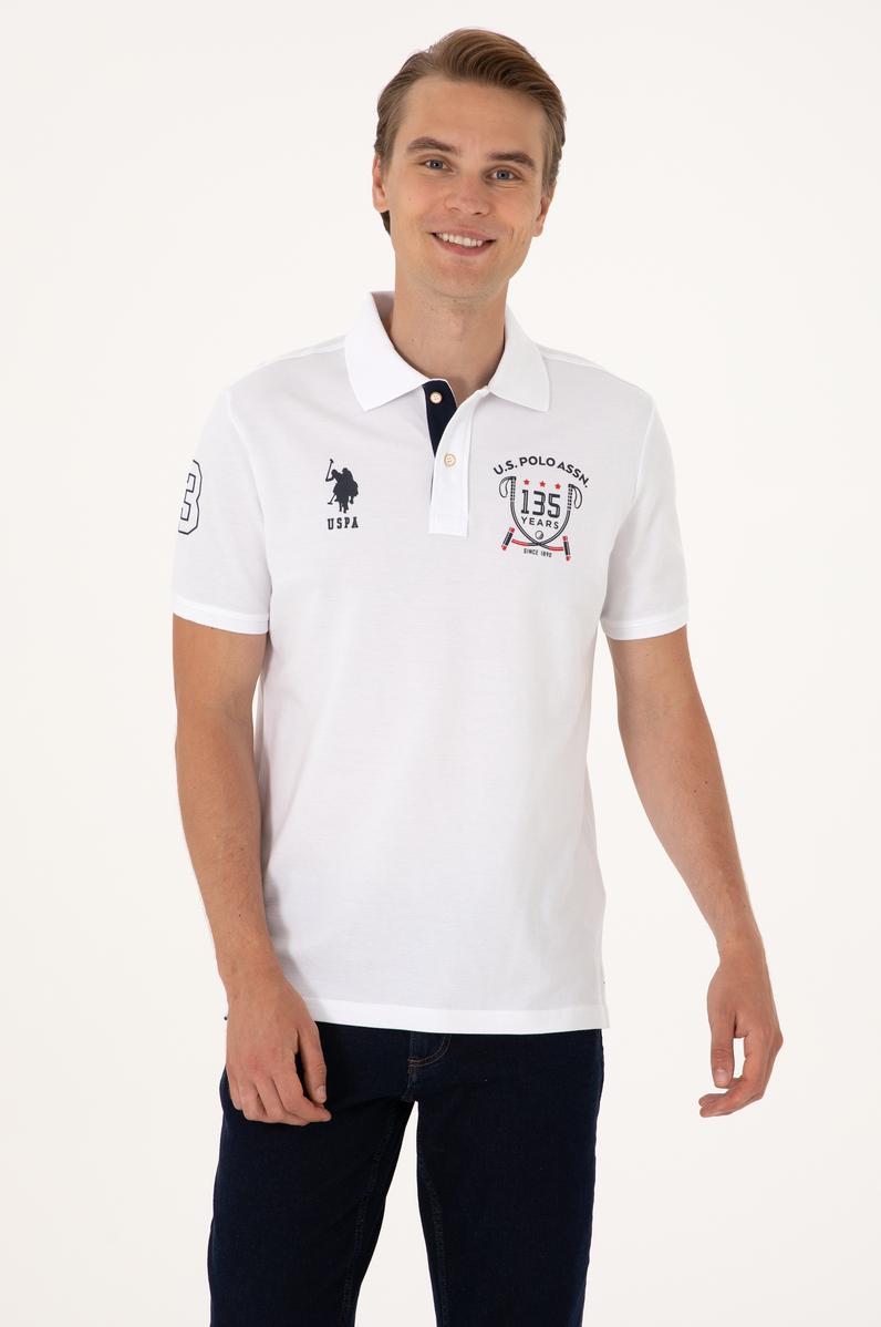 Erkek Regular Fit Beyaz Polo Yaka Tişört