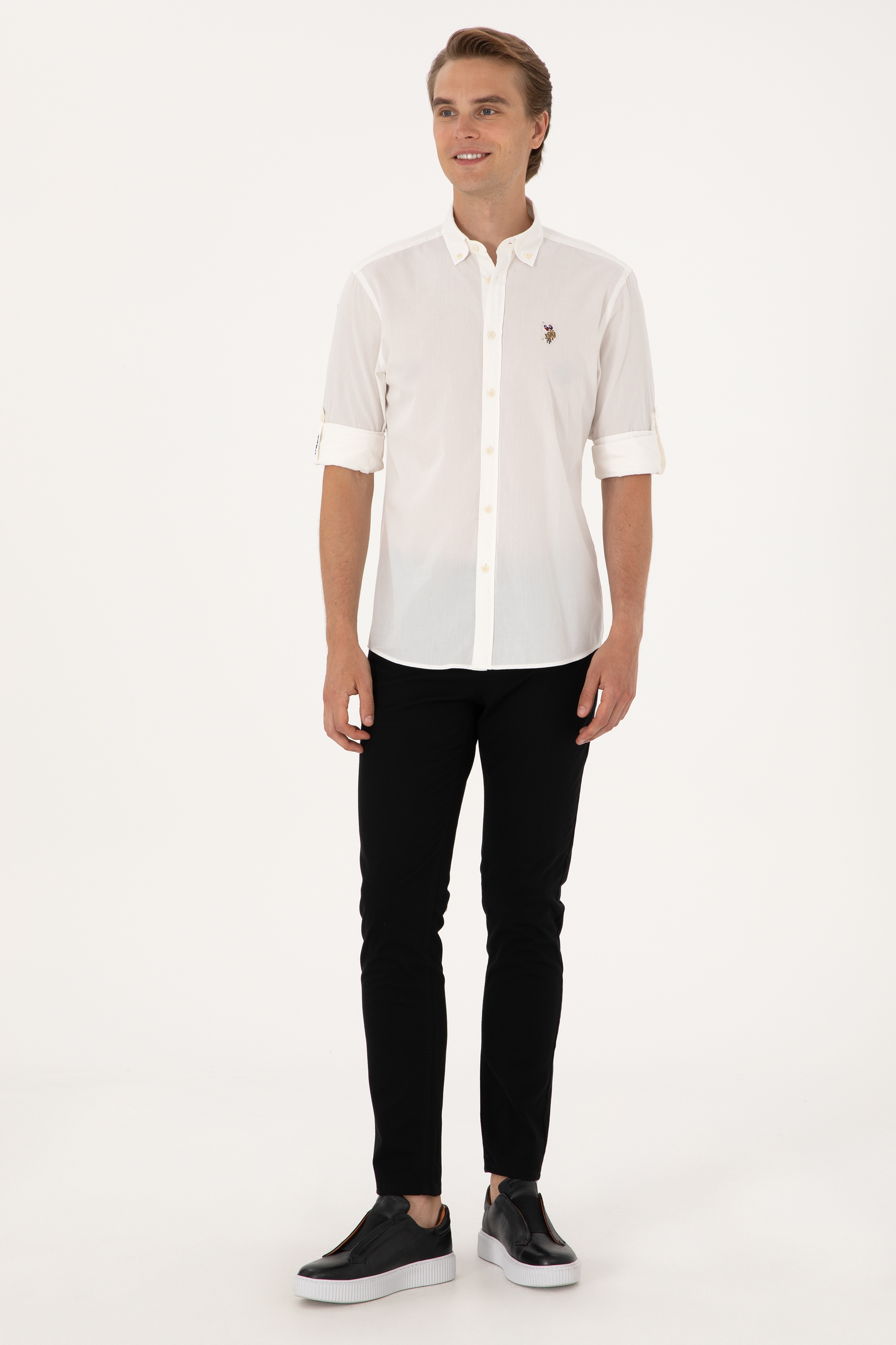 Erkek Slim Fit Siyah Kanvas / Chino Pantolon - Image 3