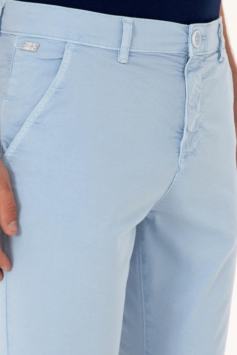 Erkek Açık Mavi Dokuma Şort - 50299183002