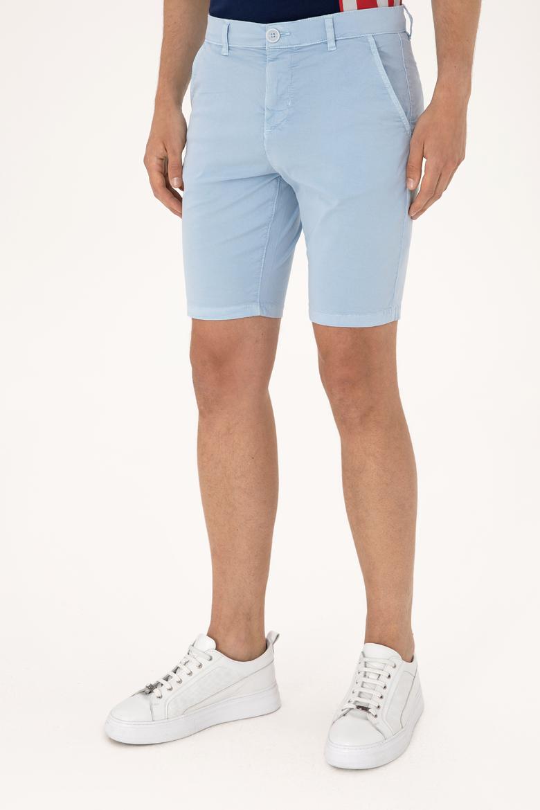 Erkek Açık Mavi Dokuma Şort - 50299183002