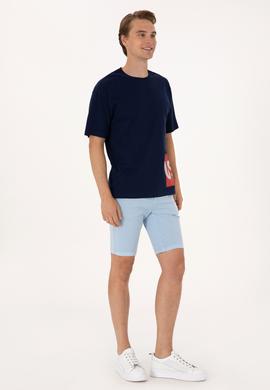 Erkek Açık Mavi Dokuma Şort - 50299183002
