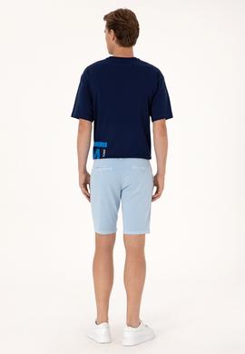 Erkek Açık Mavi Dokuma Şort - 50299183002