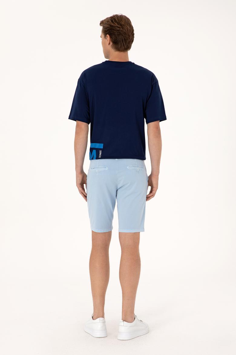 Erkek Açık Mavi Dokuma Şort - 50299183002