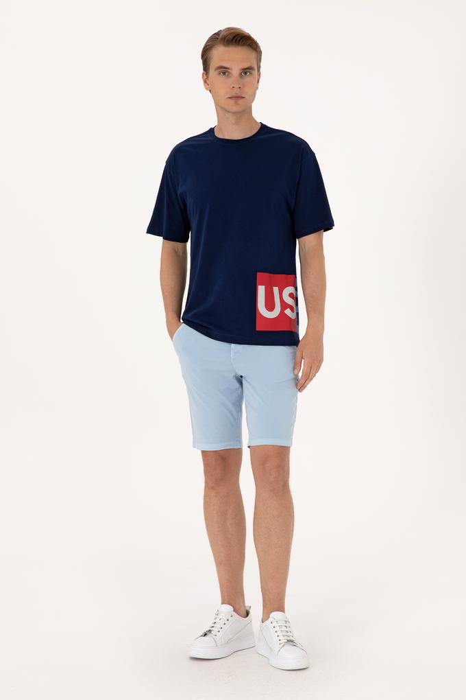 Erkek Açık Mavi Dokuma Şort