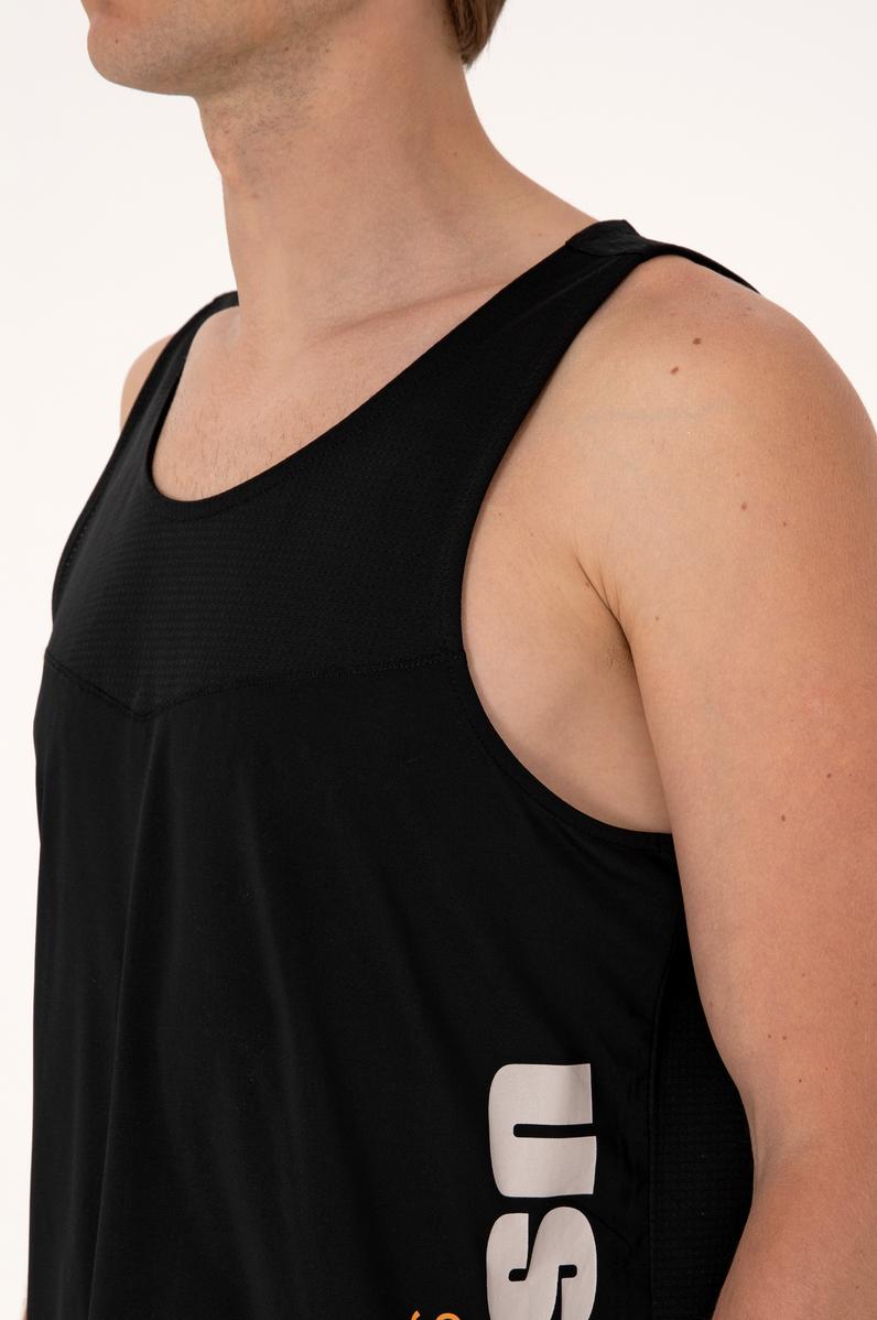 Erkek Regular Fit Siyah Bisiklet Yaka Kolsuz Tişört