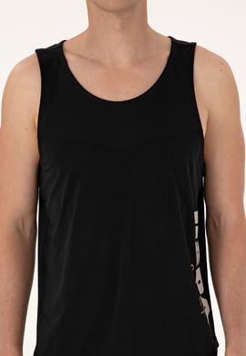 Erkek Regular Fit Siyah Bisiklet Yaka Kolsuz Tişört - 50299524021