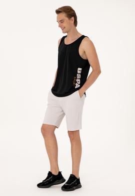 Erkek Regular Fit Siyah Bisiklet Yaka Kolsuz Tişört - 50299524021