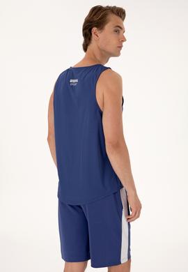 Erkek Regular Fit Açık Lacivert Bisiklet Yaka Kolsuz Tişört - 50299524031