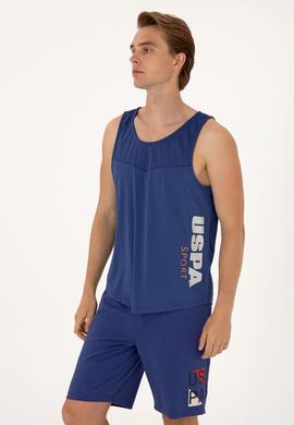 Erkek Regular Fit Açık Lacivert Bisiklet Yaka Kolsuz Tişört - 50299524031