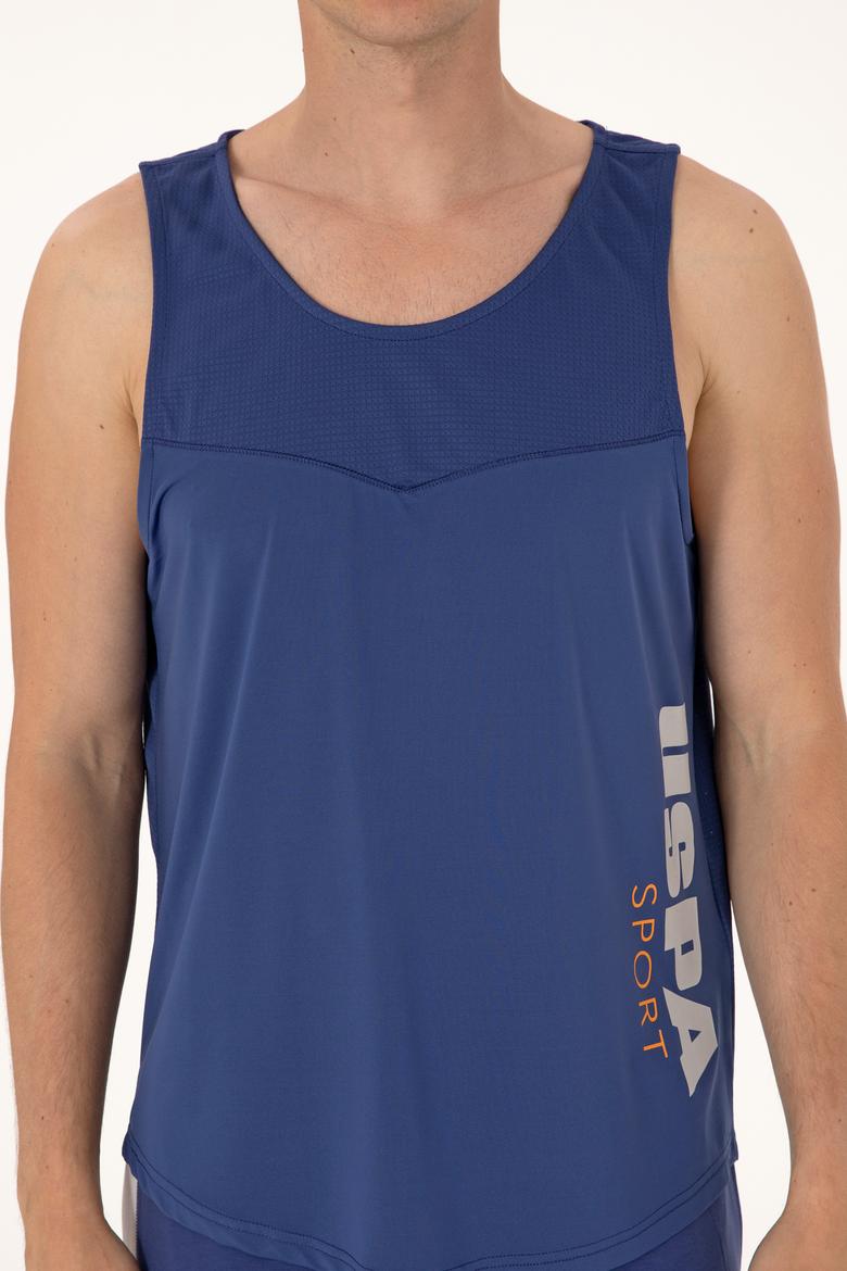 Erkek Regular Fit Açık Lacivert Bisiklet Yaka Kolsuz Tişört - 50299524031