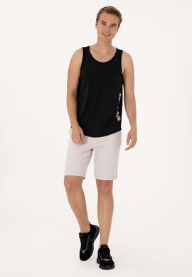 Erkek Açık Gri Örme Şort - 50306964046