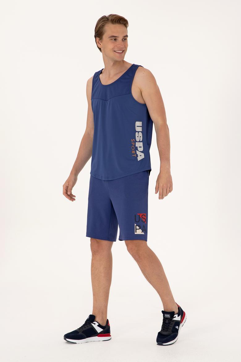 Erkek Açık Lacivert Örme Şort - 50299859011