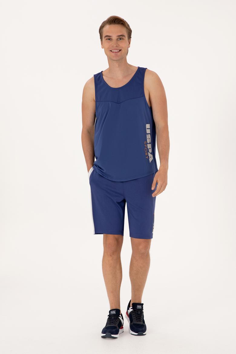 Erkek Açık Lacivert Örme Şort