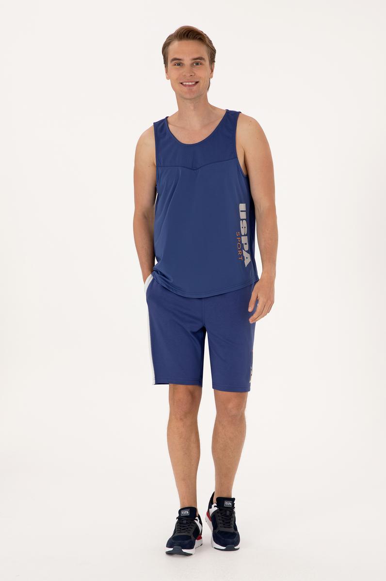 Erkek Açık Lacivert Örme Şort