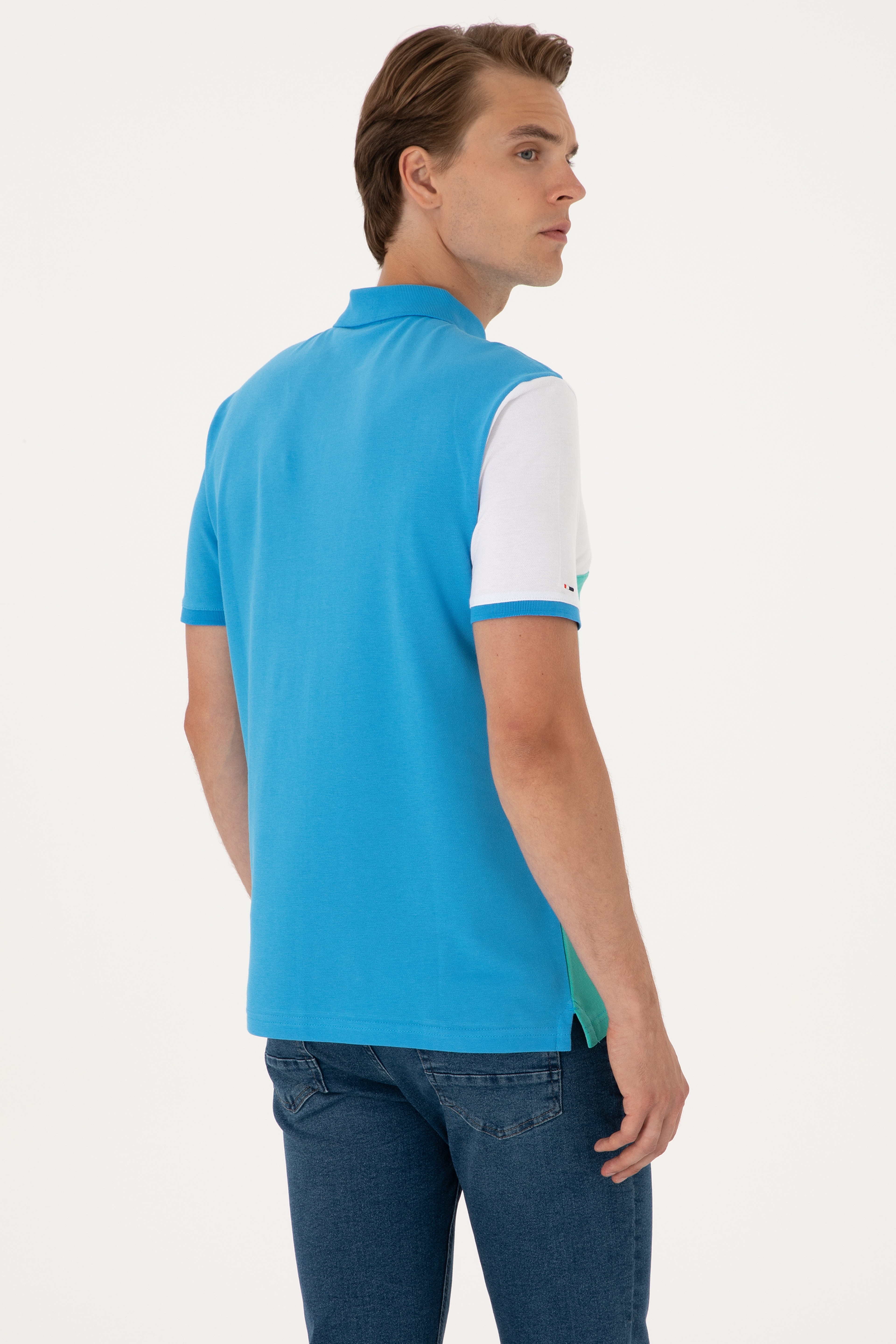 Erkek Regular Fit Açık Gri Polo Yaka Tişört