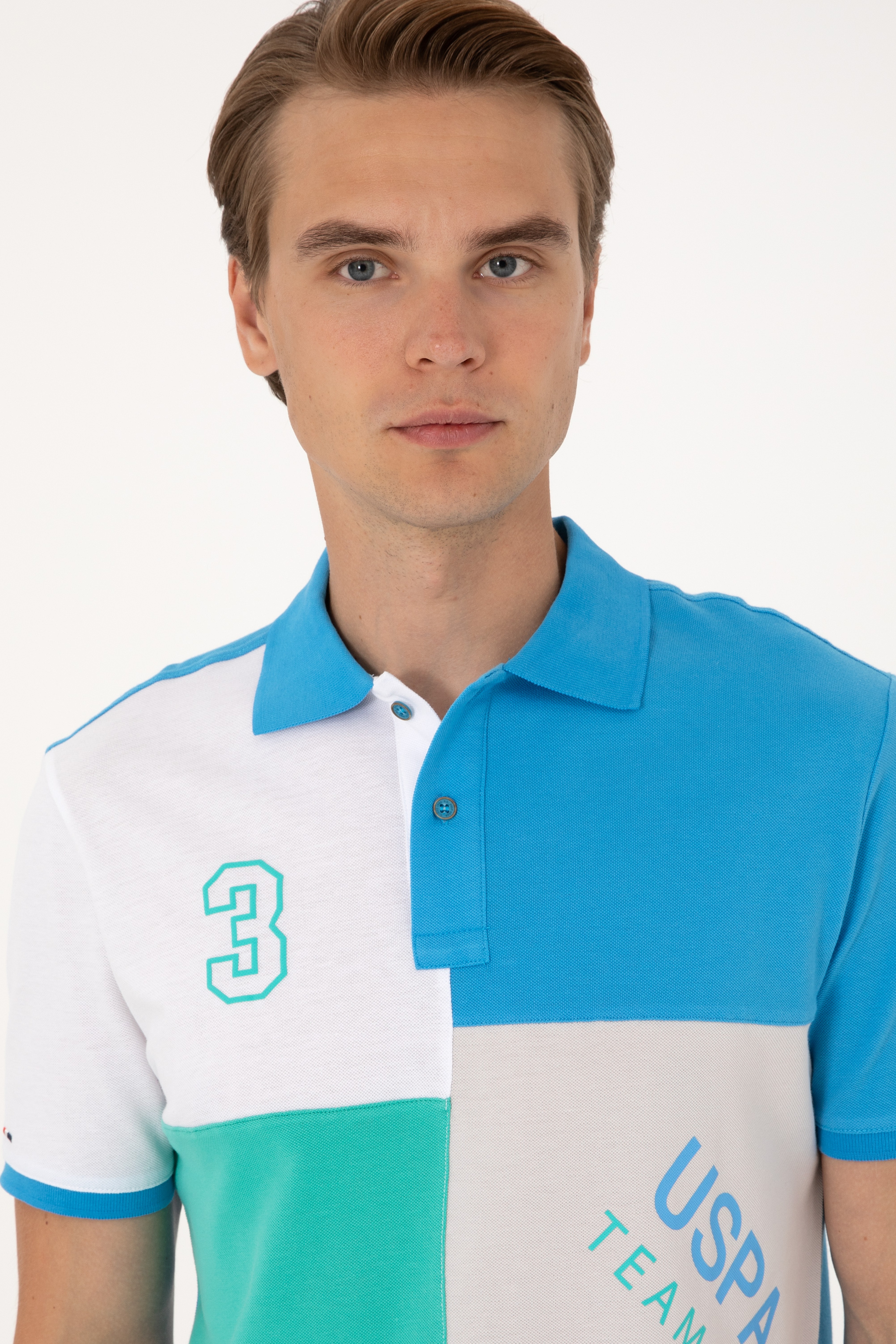 Erkek Regular Fit Açık Gri Polo Yaka Tişört - Image 2