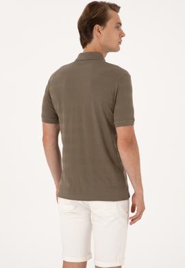 Erkek Regular Fit Vizon Polo Yaka Dokulu Tişört - 50300128016