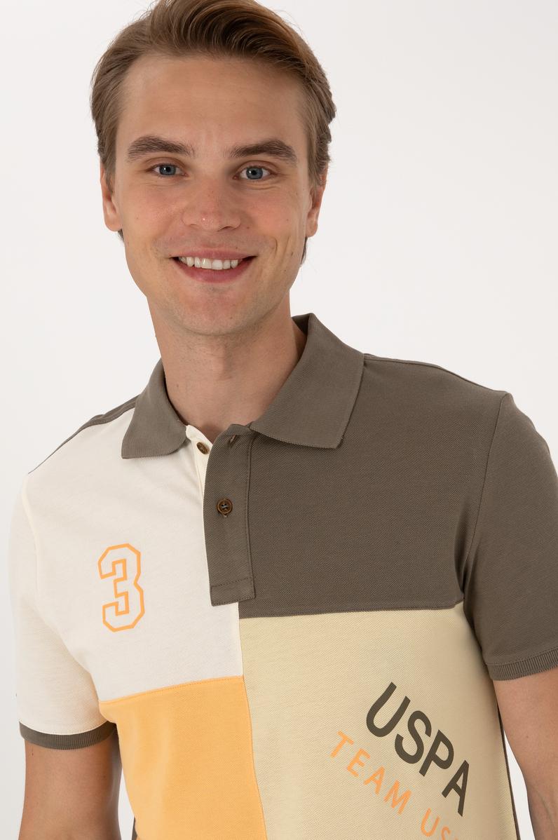 Erkek Regular Fit Açık Haki Polo Yaka Tişört