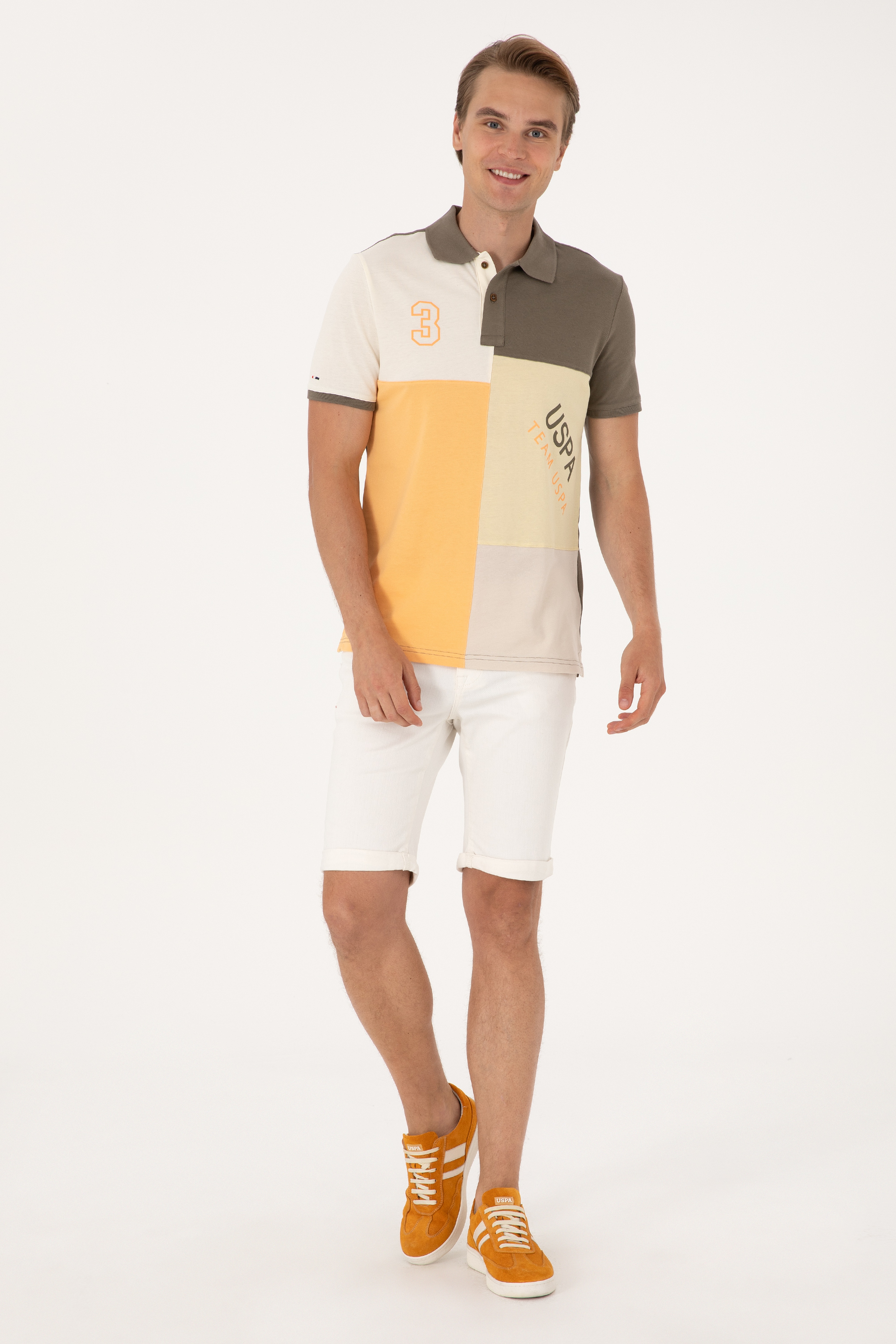 Erkek Regular Fit Açık Haki Polo Yaka Tişört - Image 4