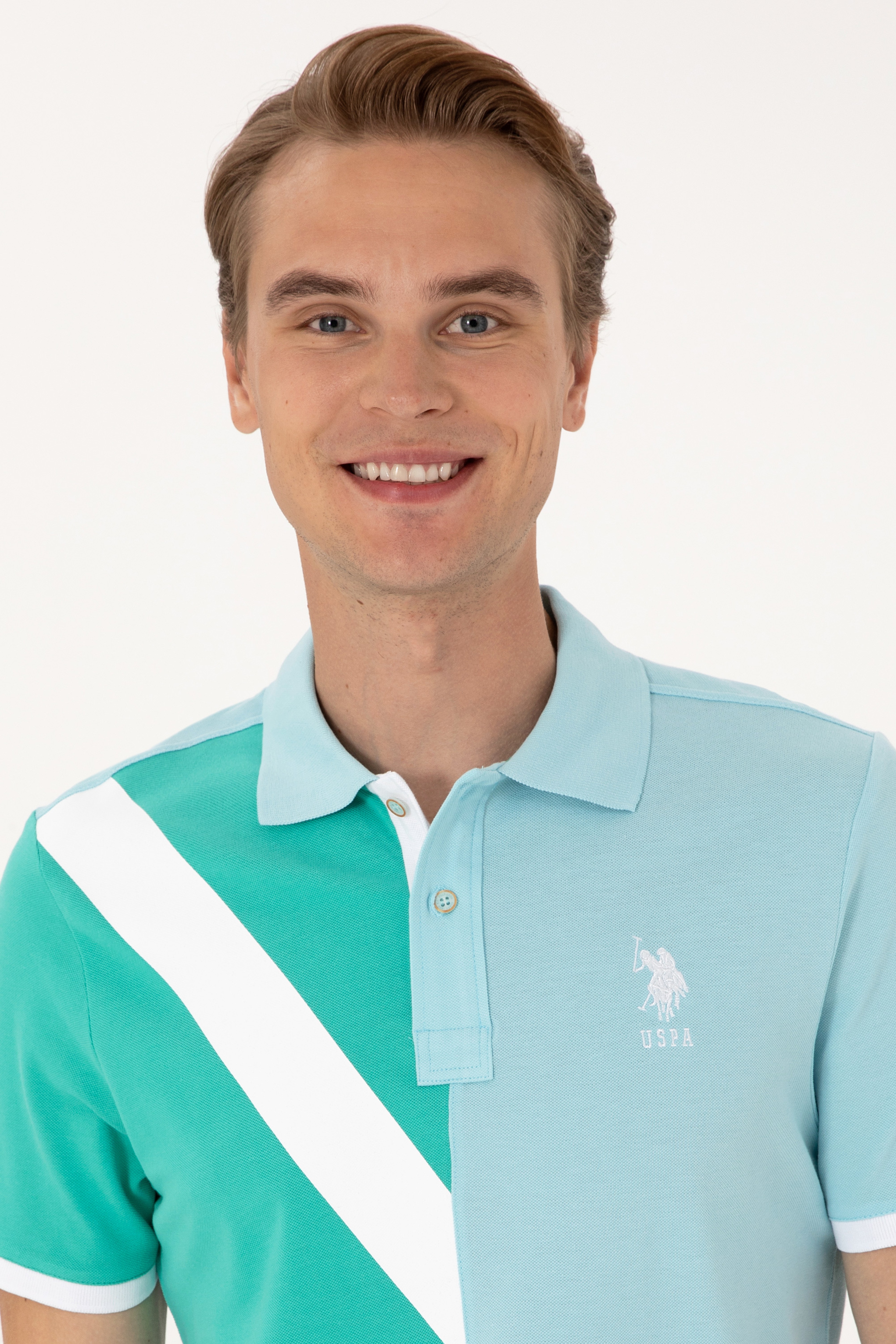 Erkek Regular Fit Aqua Polo Yaka Tişört