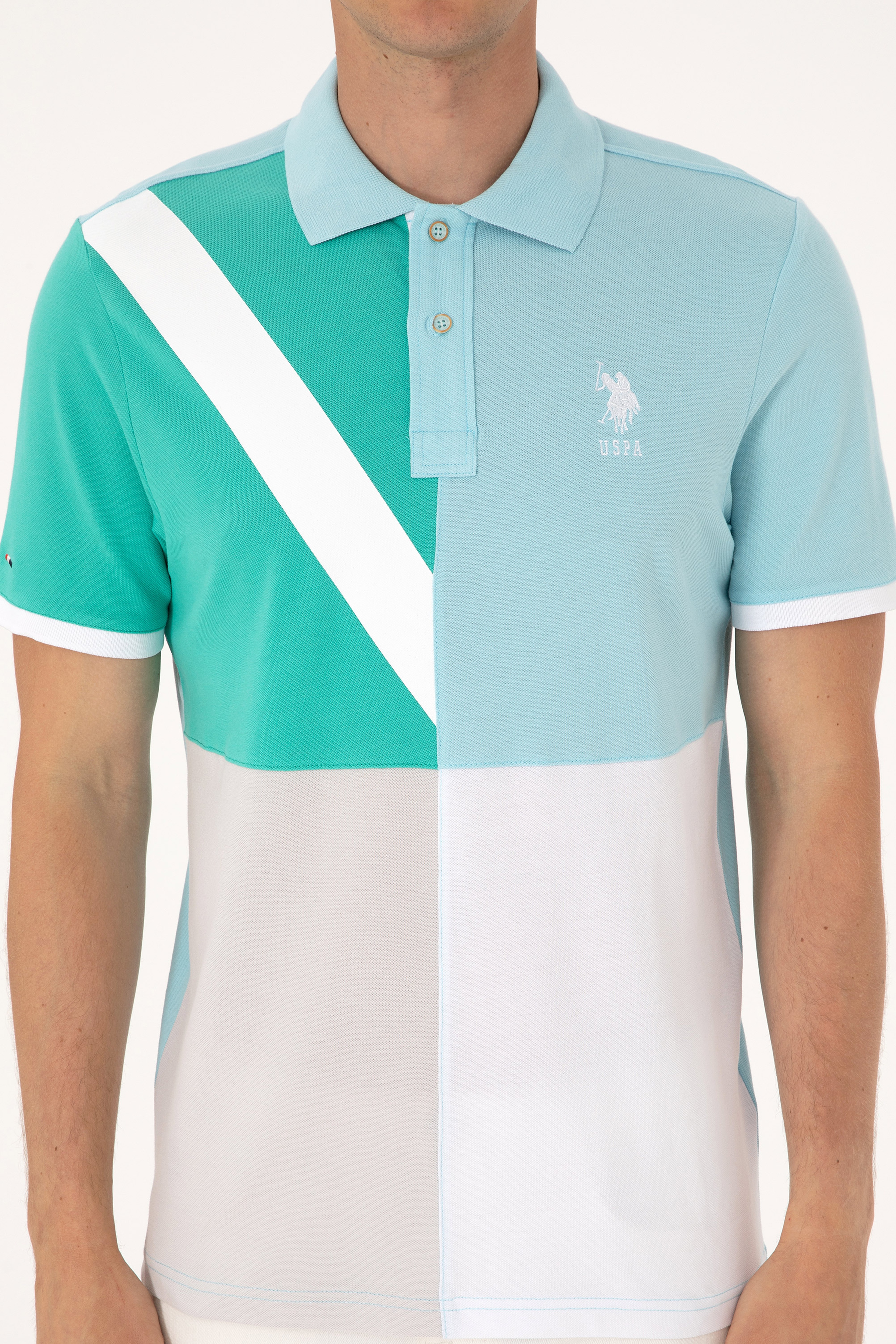 Erkek Regular Fit Aqua Polo Yaka Tişört - Image 6