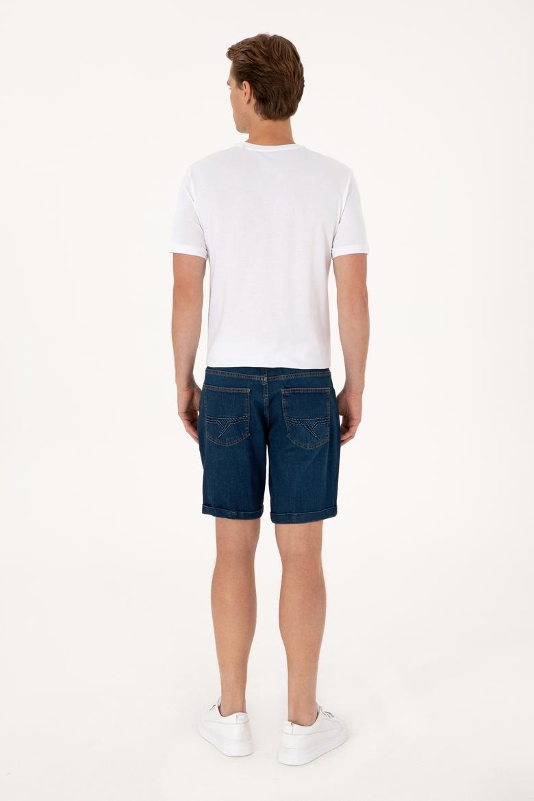Erkek Mavi Jean Şort - 50306058014