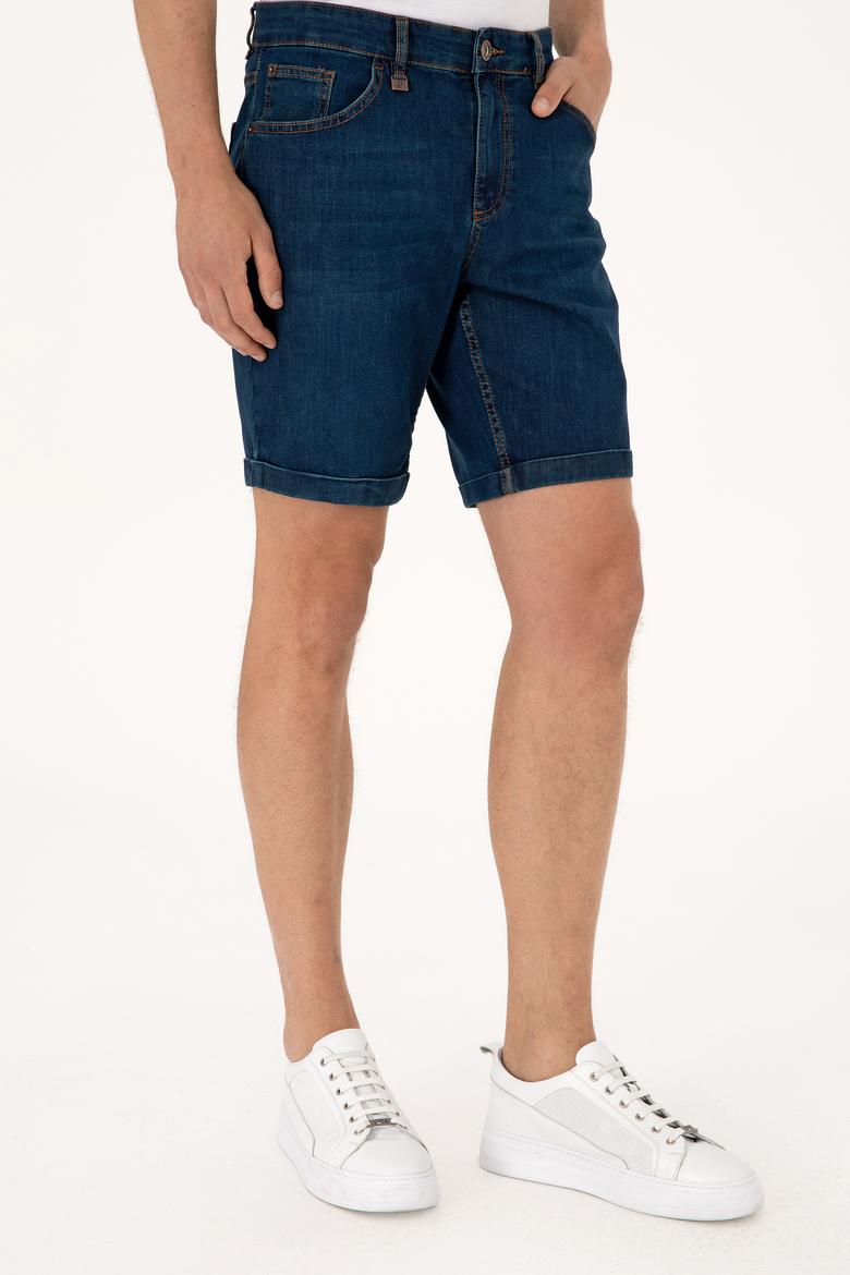 Erkek Mavi Jean Şort - 50306058014