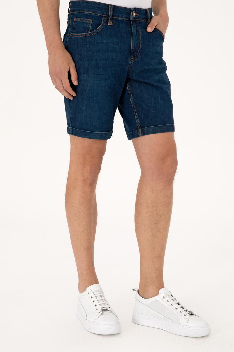 Erkek Mavi Jean Şort