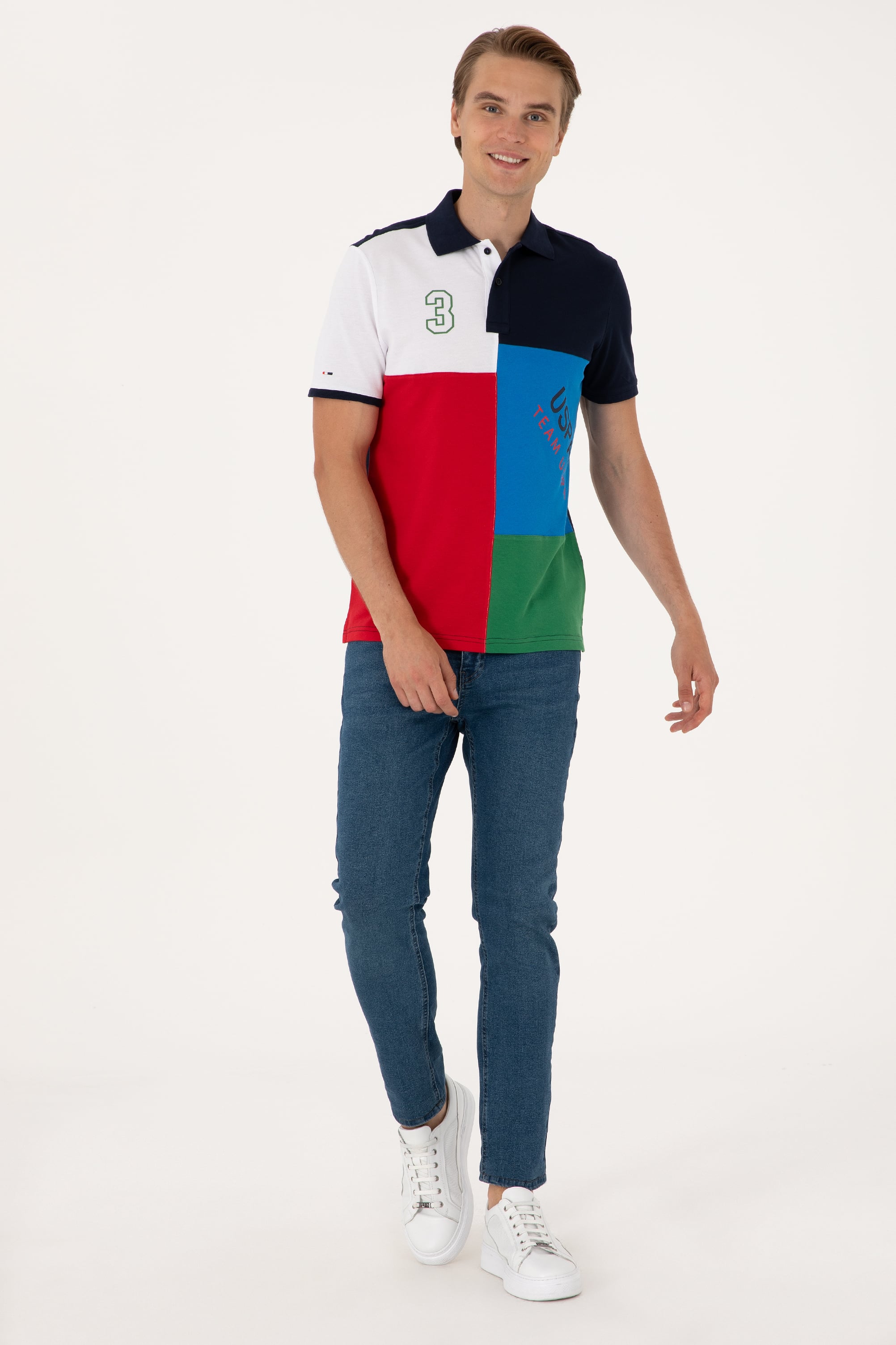 Erkek Regular Fit Kobalt Mavi Polo Yaka Tişört