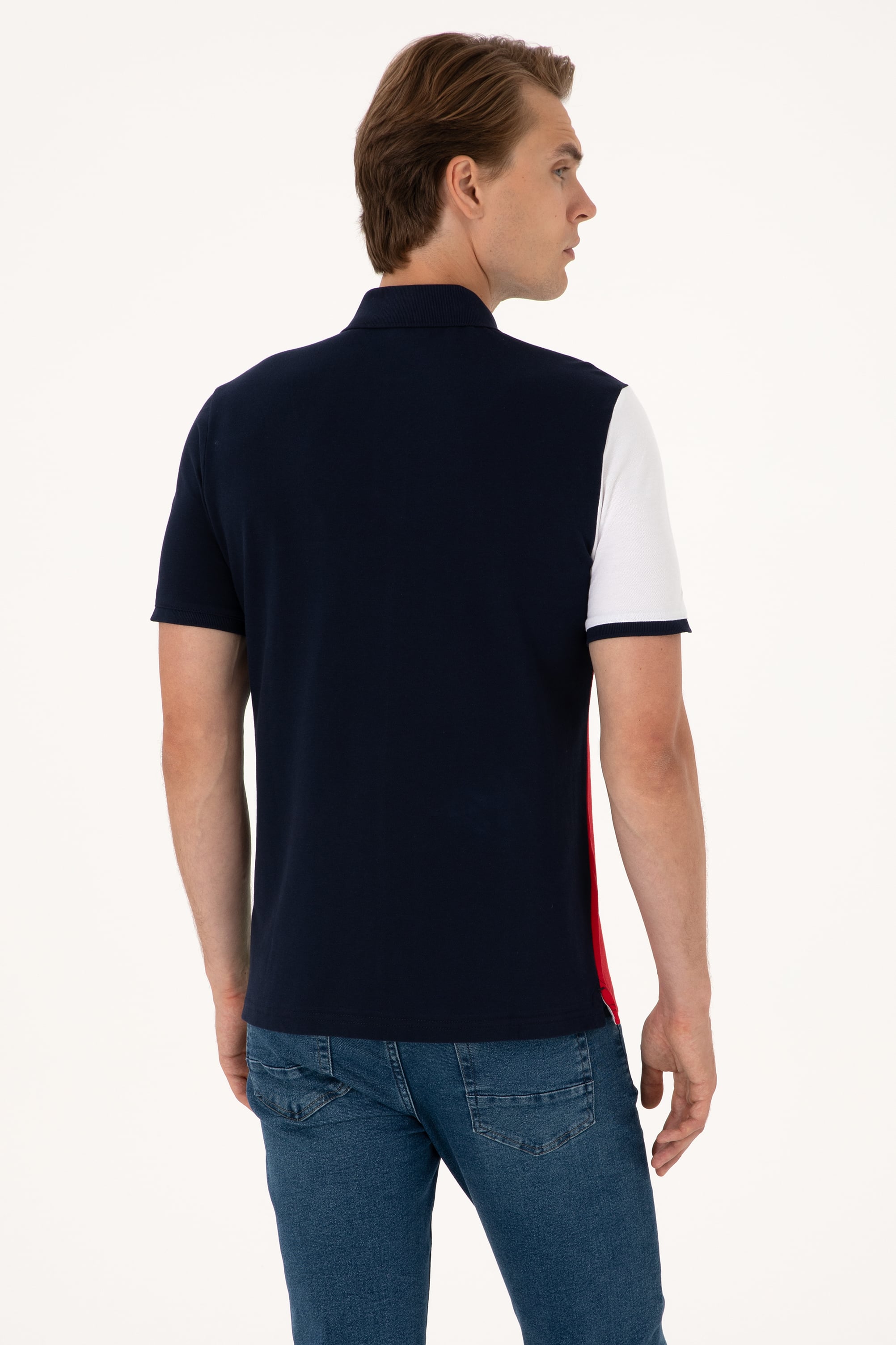 Erkek Regular Fit Kobalt Mavi Polo Yaka Tişört