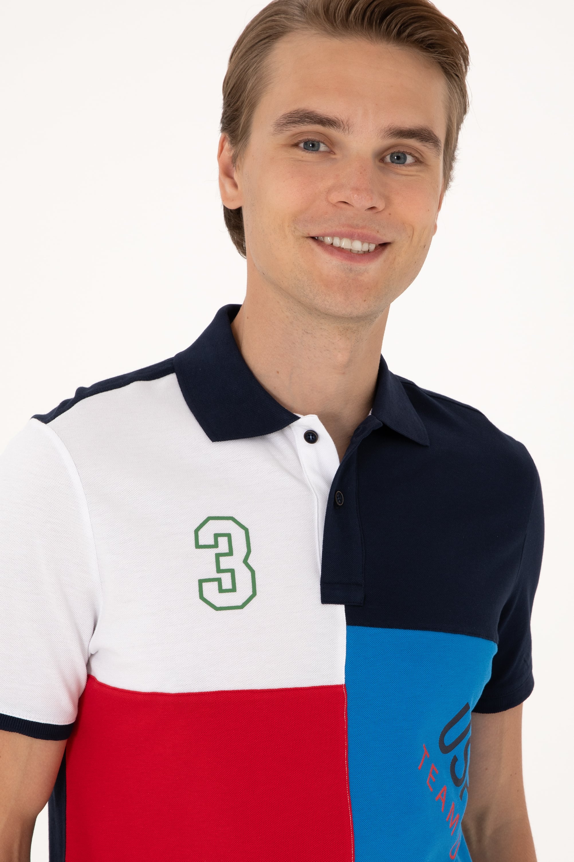Erkek Regular Fit Kobalt Mavi Polo Yaka Tişört - Image 2
